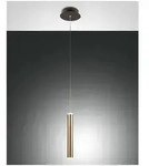 Fabas Luce Prado Pendelleuchte LED 1x 6.5W Metall- und Methacrylat Schwarz/Gold