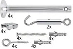 Seilsystem Montageset Halterung + Umlenker 4er-Pack Chrom