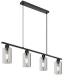 Hadera H&auml;ngeleuchte Metall Schwarz Matt, 4X E27