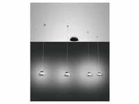 Fabas Luce Arabella Pendelleuchte LED 4x8W Metall und geblasenes Glas Grau