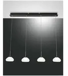 Fabas Luce Arabella Pendelleuchte LED 4x8W Metall und geblasenes Glas Weiss