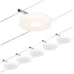 CorDuo LED Seilsystem DiscLED Basisset 5x200lm 5x4,5W 3000K 230/12V Chrom matt Chrom