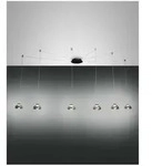 Fabas Luce Arabella Pendelleuchte LED 6x8W Metall und geblasenes Glas Grau