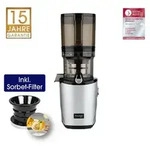 Kuvings Auto8 Matte Silver - Hands-Free Slow Juicer inkl. Sorbet Filter Set
