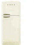 Smeg FAB50RCRB5 - 50 ́s Style, T&uuml;ranschlag Rechts, 80cm Breit, Creme, Messing