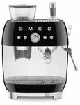 Smeg EGF03BLEU - Espressomaschine mit Mahlwerk im 50's Style, Schwarz