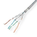 Roline S/FTP-100M CAT6a Netzwerk Verlegekabel, grau, Draht