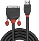 Lindy 36275 Video-Adapterkabel, 10.0m, Black Line, HDMI, DVI-D