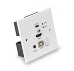 Lindy 38387 HDBaseT UK Wall Plate KVM Extender, 4K, 150m