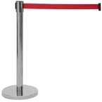 Eurolite Absperrpfosten mit Gurtabroller, Metall, Silber