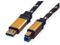 Roline Gold USB Kabel, 3m, USB A 3.2 / USB B 3.2