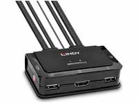 Lindy 42345, Lindy 2 Port HDMI 2.0, USB 2.0 & Audio Cable KVM Switch -