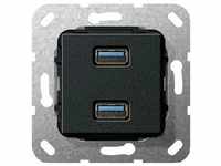 1St. Gira 568410 USB 3.0 A 2fach Gender Changer Einsatz Schwarz matt