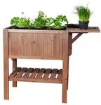Hochbeet mit Tisch CUBE 1 - Gem&uuml;sebeet Kr&auml;uterbeet - Beet f&uuml;r Balkon & Terrasse
