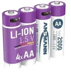 Mignon AA Type 2000 LI-ION Akku USB-C, 4er Blister 1800 mAh