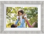 DigiFrame 10W WiFi grau+wei&szlig;es Passepartout, digitaler Bilderrahmen