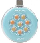 Mini-Smartphone-Leuchte cookie rund, cyan