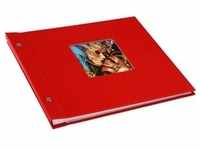 Bella Vista 30x25 cm, 40 weiße Seiten, rot, Schraubalbum