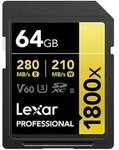 1800x SDXC 64 GB V60 UHS-II U3 (280/210 MB/s) Prof. Speicherkarte