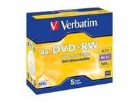 DVD+RW 4x, 5er Pack Jewelcase