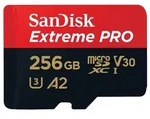 Extreme Pro 256GB 200 MB/s micro SDXC UHS-I, U3, V30, A2, C10+ SD Adapter