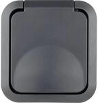 AquaStorm Steckdose Aufputz grau - 81 x 75 x 57 mm - 1-fach