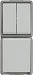 Aufputz-Serienschalter-Kombination Steckdose mit Klappdeckel - 151 x 66 x 54 mm