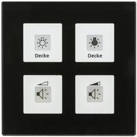 KNX RF+ Funk Glastaster Plus 4-fach mit Aktor, Schwarz