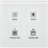 KNX RF+ Funk Glastaster Plus 4-fach mit Aktor, Wei&szlig;