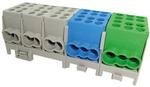Hauptleitungs-Abzweigklemme - 3x grau, 1x blau, 1x gr&uuml;n 10x Eingang 25 mm&sup2; /...