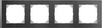 M-Pure, Decor Rahmen, 4-fach, Schiefer/aluminium