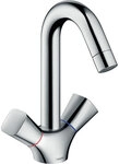 Zweigriff-Waschtischmischer Hansgrohe Logis, Ausladung 145 mm, mit Zugstange, chrom -