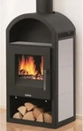 JUSTUS JU836722, Kaminofen Justus Vegas V, Specksteinkeramik / Stahl schwarz, 6 kW -