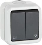 Aufputz-Serien-Taster PEHA IP44, mit Symbolen grau D 629 T WAB
