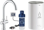 Sp&uuml;ltischmischer Grohe Red Duo, C-Auslauf, chrom mit Boiler M und Filter S-Size