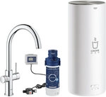Sp&uuml;ltischmischer Grohe Red Duo, C-Auslauf, chrom mit Boiler L und Filter S-Size