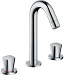 3-Loch Waschtischmischer Hansgrohe Logis, Ausladung 109 mm, mit Zugstange, chrom -