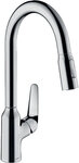 Sp&uuml;ltischmischer Hansgrohe 220 Focus M42 herausziehbare Geschirrbrause, Ausladung