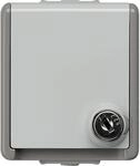 Aufputz-SCHUKO-Steckdose, abschlie&szlig;bar, IP44 - 75 x 66 x 66 mm - 1-fach