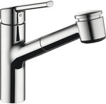 Sp&uuml;ltischmischer KWC Luna E herausziehbare Geschirrbrause, Ausladung 220 mm, chrom -