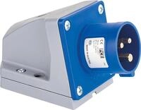 CEE-Wandger&auml;testecker 16A, 3-polig, 230V Twist, IP44 - Schraubklemmen