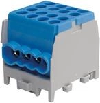 Hauptleitungs-Abzweigklemme - blau, 2x Eingang 25 mm&sup2; 6x Ausgang 16 mm&sup2;, 1-polig
