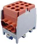 Hauptleitungs-Abzweigklemme - braun, 2x Eingang 25 mm&sup2; 4x Ausgang 16 mm&sup2;, 1-polig
