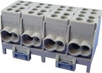 Hauptleitungs-Abzweigklemme - 4x grau, 4-polig 8x Eingang 25 mm&sup2; / 8x Ausgang 16