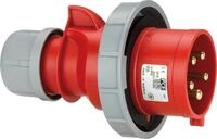 CEE-Stecker Shark IP67, 5-polig, 400V, 16A - rot/grau - Schraubanschluss