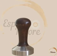 Motta 8100/MO, Motta Tamper Edelstahl mit Holzgriff 58 mm braun flat