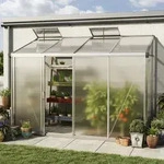 GFP Eden 294 x 147 cm Anlehngew&auml;chshaus, Aluminium Natur - (GFPV00286)