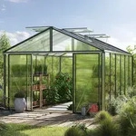 GFP Profi 311 x 460 cm Gew&auml;chshaus, Standardfarbe Aluminium Natur | ohne...