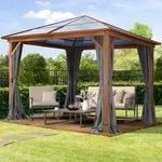 TOOLPORT Forest 3x3 m Hardtop Gartenpavillon, inkl. 4 Seitenteile, loft grey -