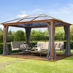 TOOLPORT Forest 3x4 m Hardtop Gartenpavillon, inkl. 4 Seitenteile, loft grey -